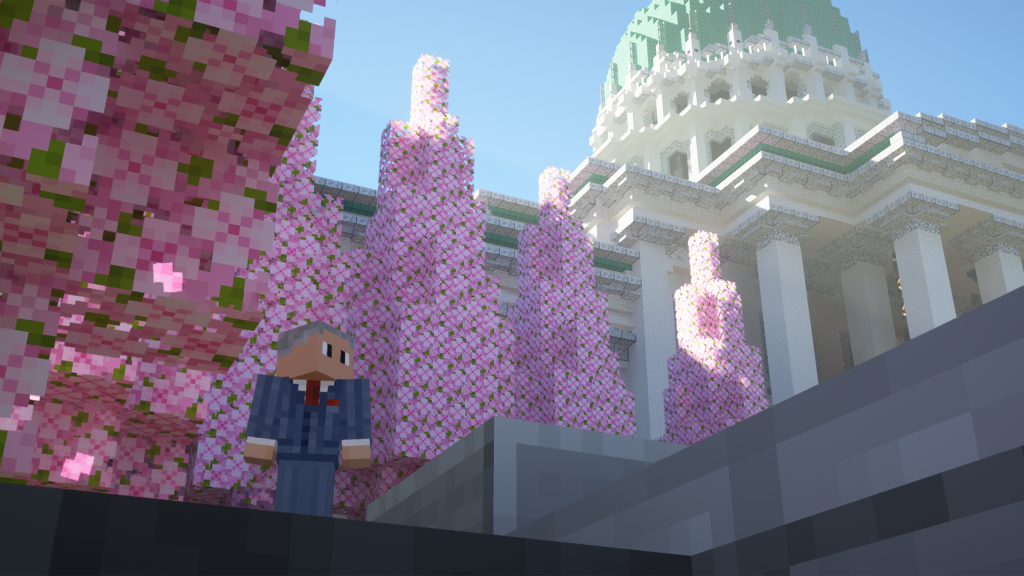 Anaphase Andy on the steps of the Redmont Capitol building.